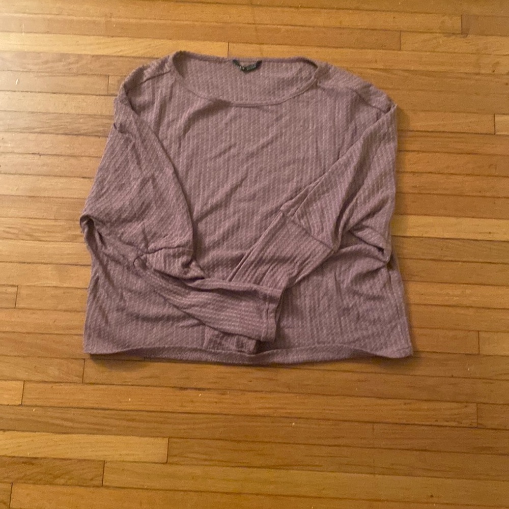 Play plum, colored waffle knit top